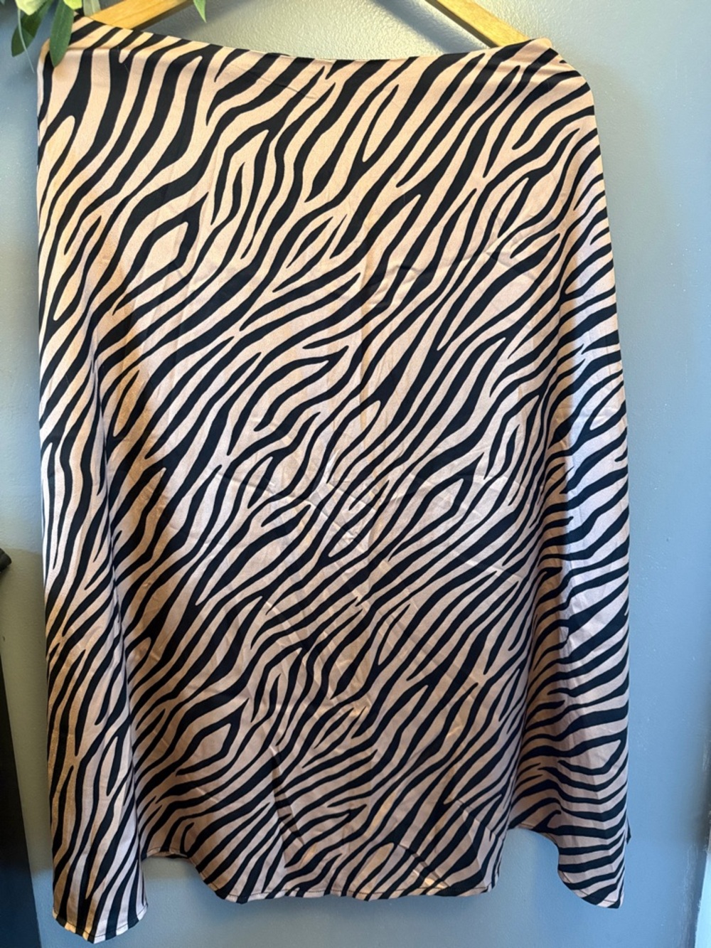 WD.NY Black and Beige Zebra A-Line Skirt